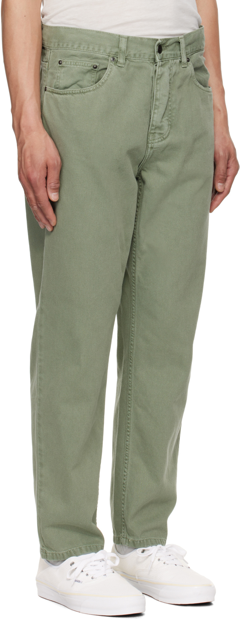 Carhartt Tapered Twill Pants In Green