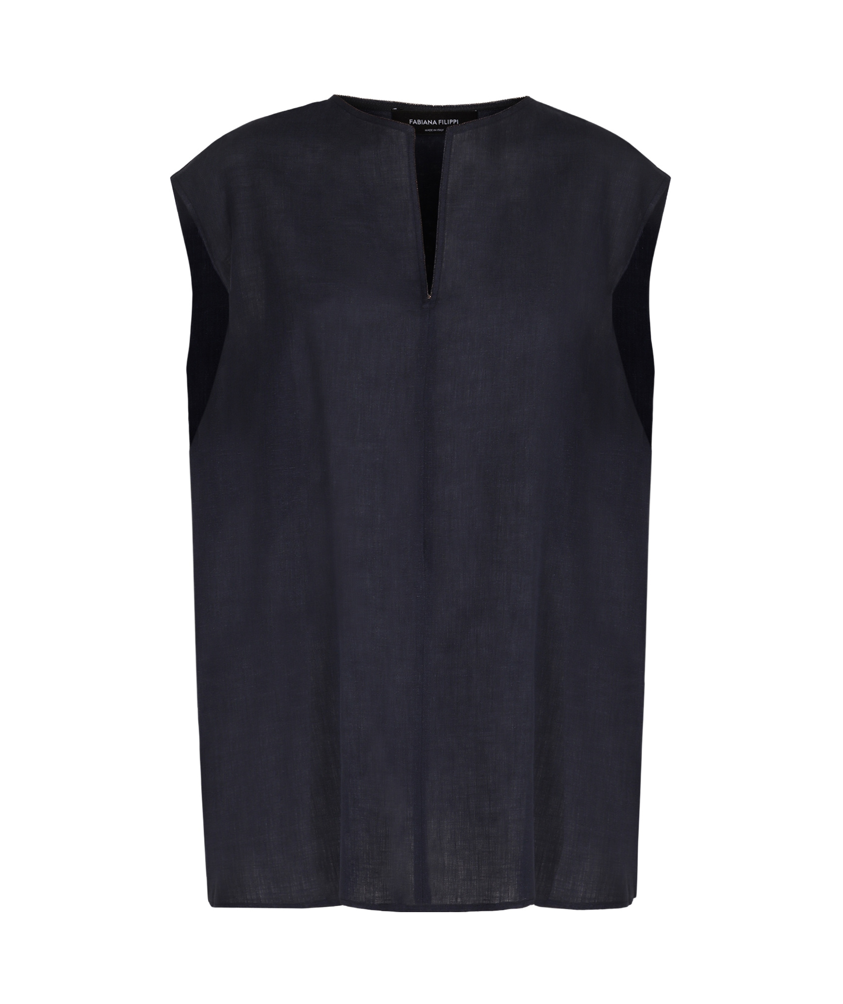 Fabiana Filippi Loose V-neck Sleeveless Top In Black
