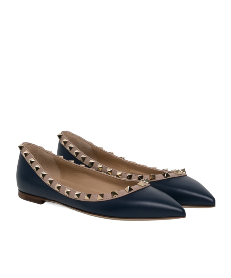 Valentino Rockstud Patent Flat In Black