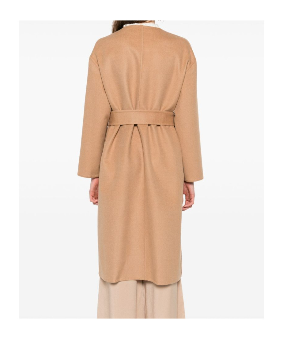 Fabiana Filippi Wool Coat With Belted Waist In Brown