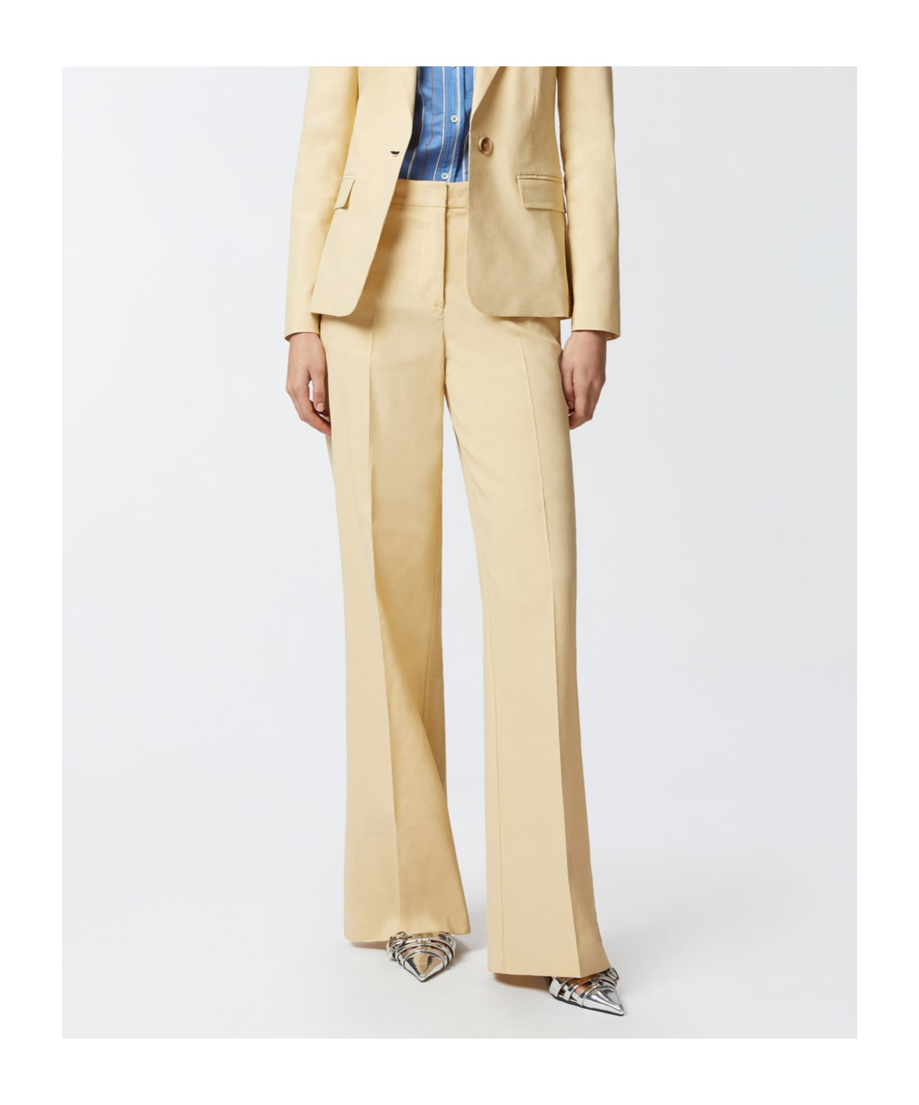 Pinko Wide-leg Trousers With Tailored Silhouette And High Waist