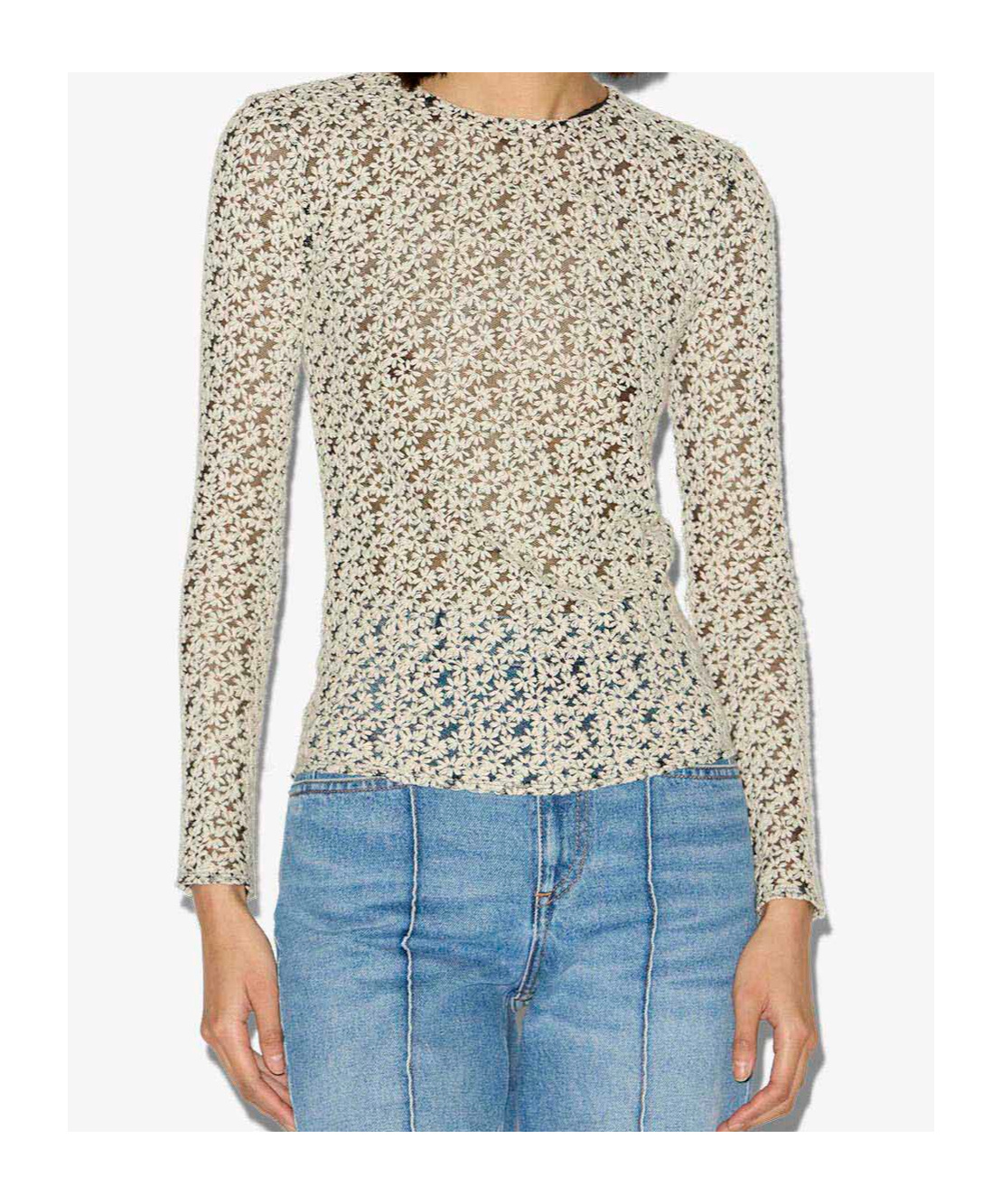 Isabel Marant Soline Embroidered Tulle Top