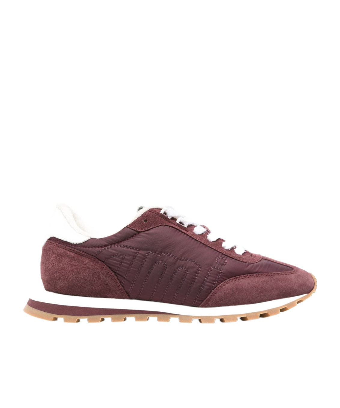 Ami Alexandre Mattiussi Low Top Sneakers With Suede Panels And Rubber Sole In Red