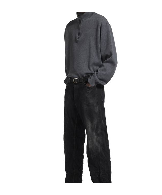Balenciaga Men's Half-zip Sweater In Grey In Gray