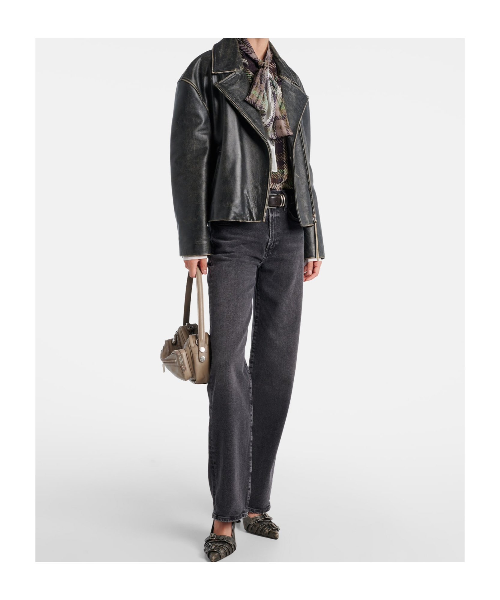 Agolde Harper Mid-rise Straight-leg Denim Trousers In Black