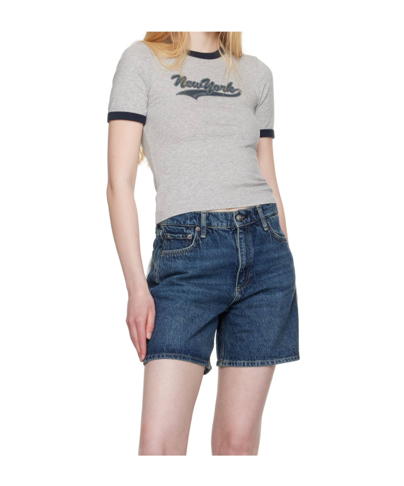 Rag & Bone Gray Mica Ringer T-shirt
