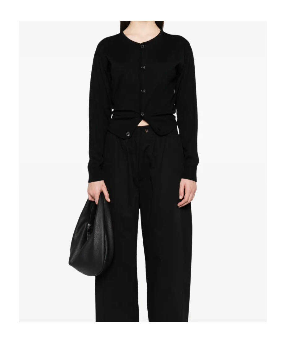 Lemaire Fein Gestrickter Cardigan In Black