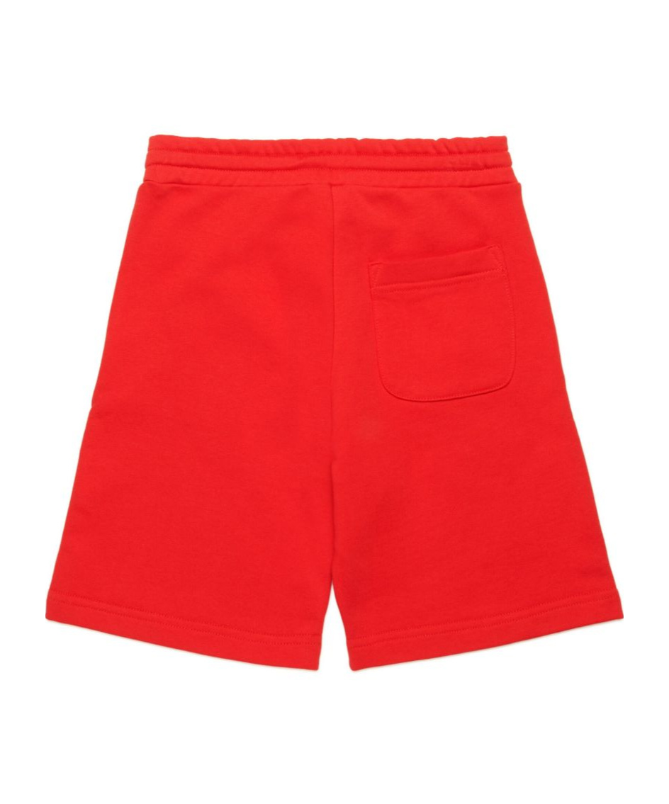 Diesel Shorts With Metal-effect Oval D In Red