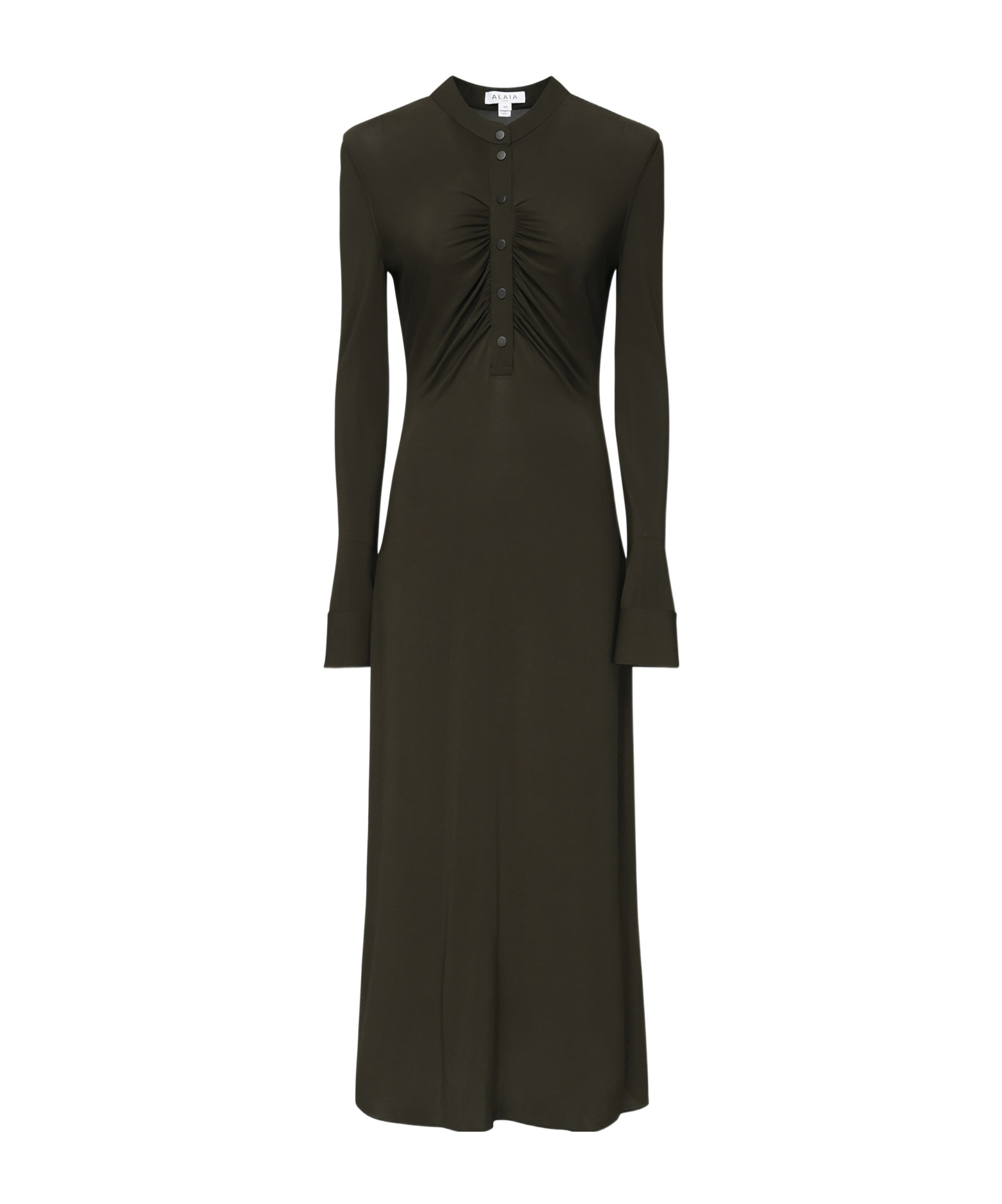 Alaïa Button-front Gathered Maxi Dress In Multi
