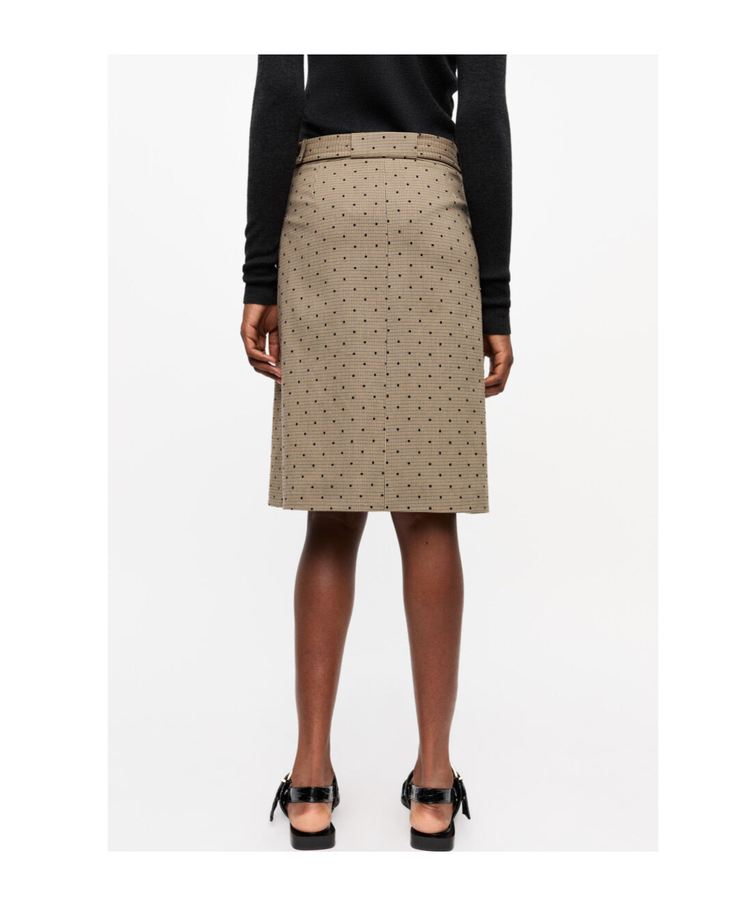 Ganni Polka Dot-print Skirt In Nude