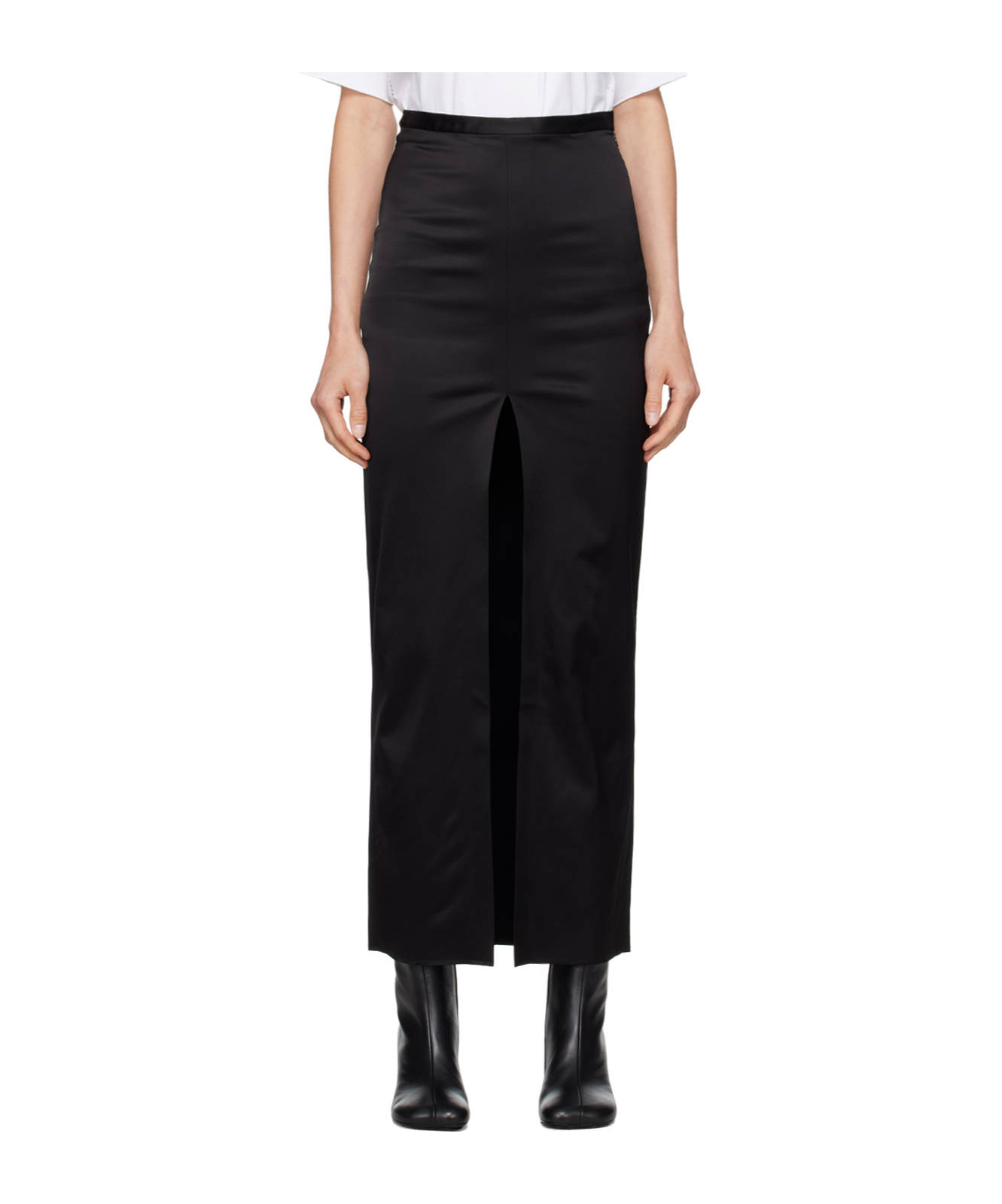 Mm6 Maison Margiela Slit Detail Skirt In Black