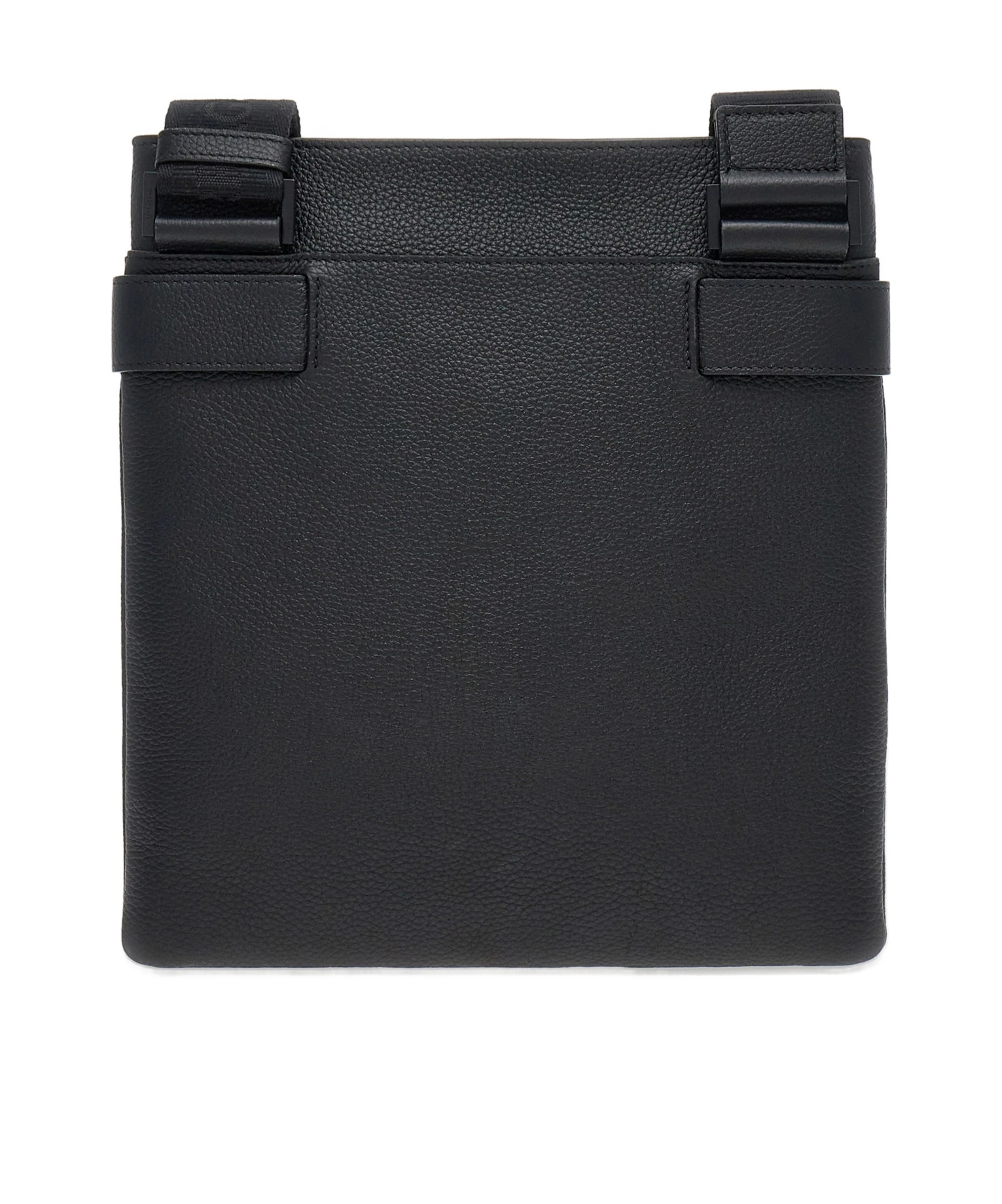 Ferragamo Structured Rectangular Shoulder Bag With Nylon Straps In Black