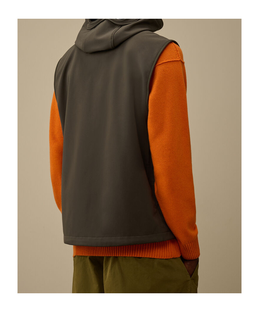 C.p. Company Hooded Sleeveless Waistcoat In Green