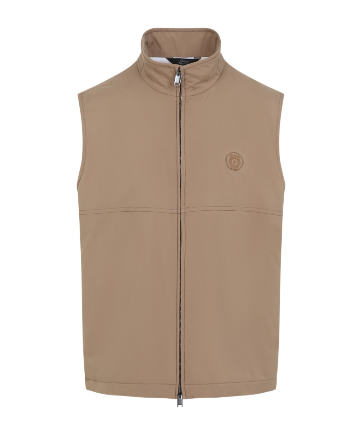 Brioni Logo Zip-up Gilet In Nude