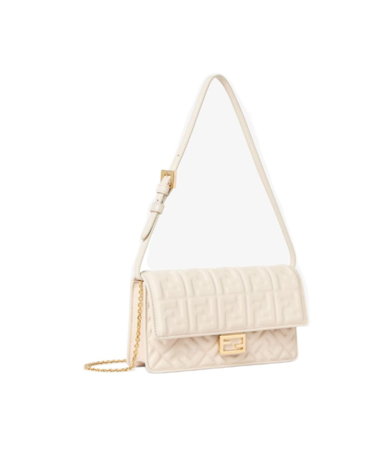 Fendi Camelia Nappa Leather Wallet With Ff Motif In White