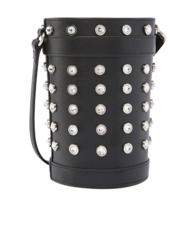Pinko Mini Bucket Pelle Strass In Black