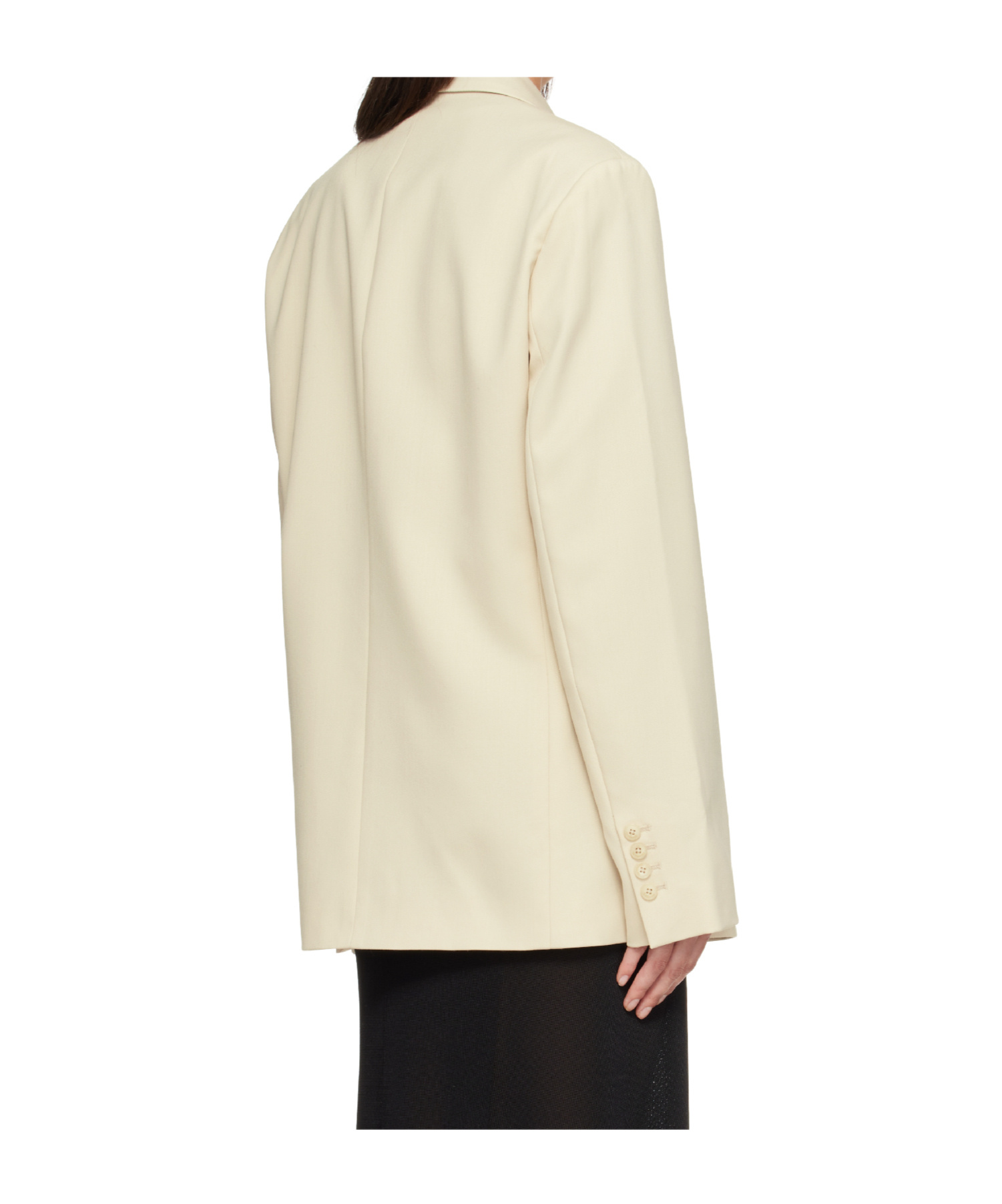 The Frankie Shop Newark Double Breasted Blazer In White