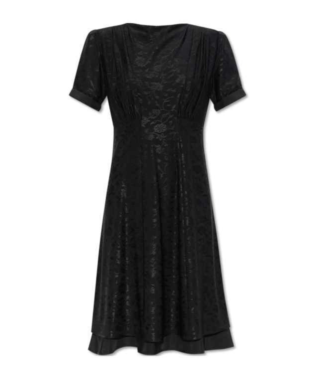 Jil Sander Floral-jacquard Dress In Black