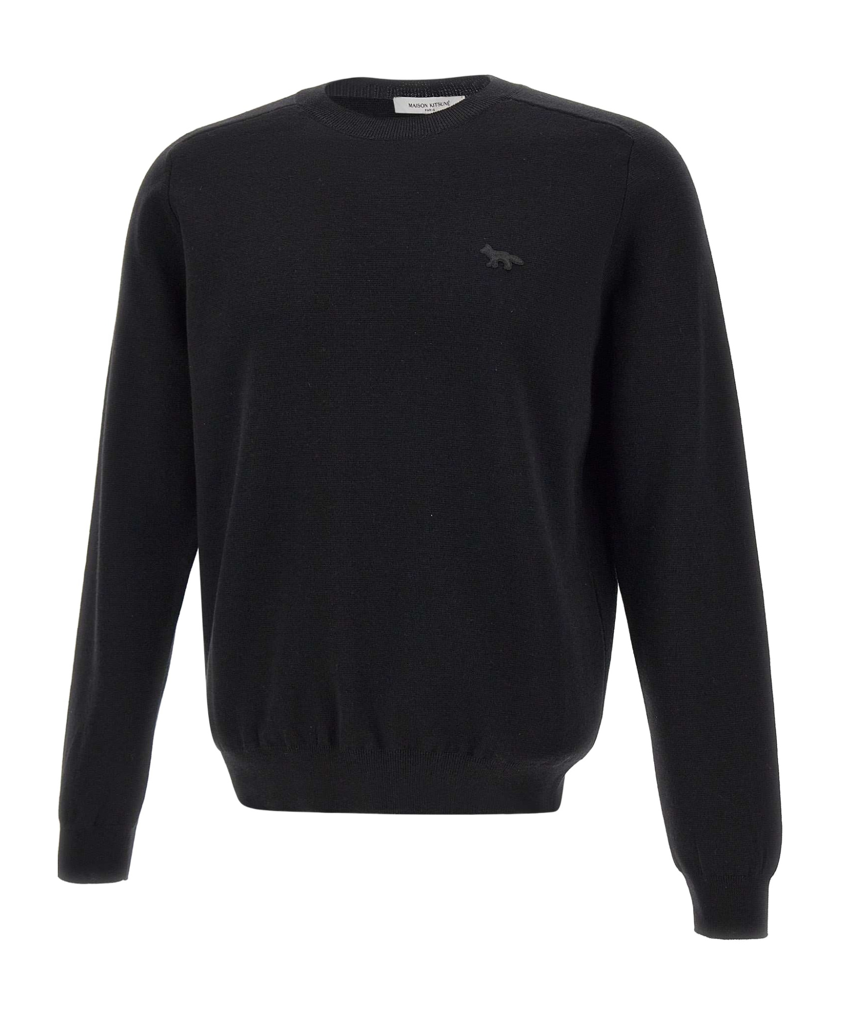 Maison Kitsuné Embroidered-fox Sweater In Black