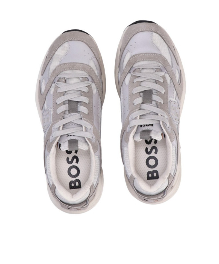 Hugo Boss Round Head Low-cut Sneakers In Gray