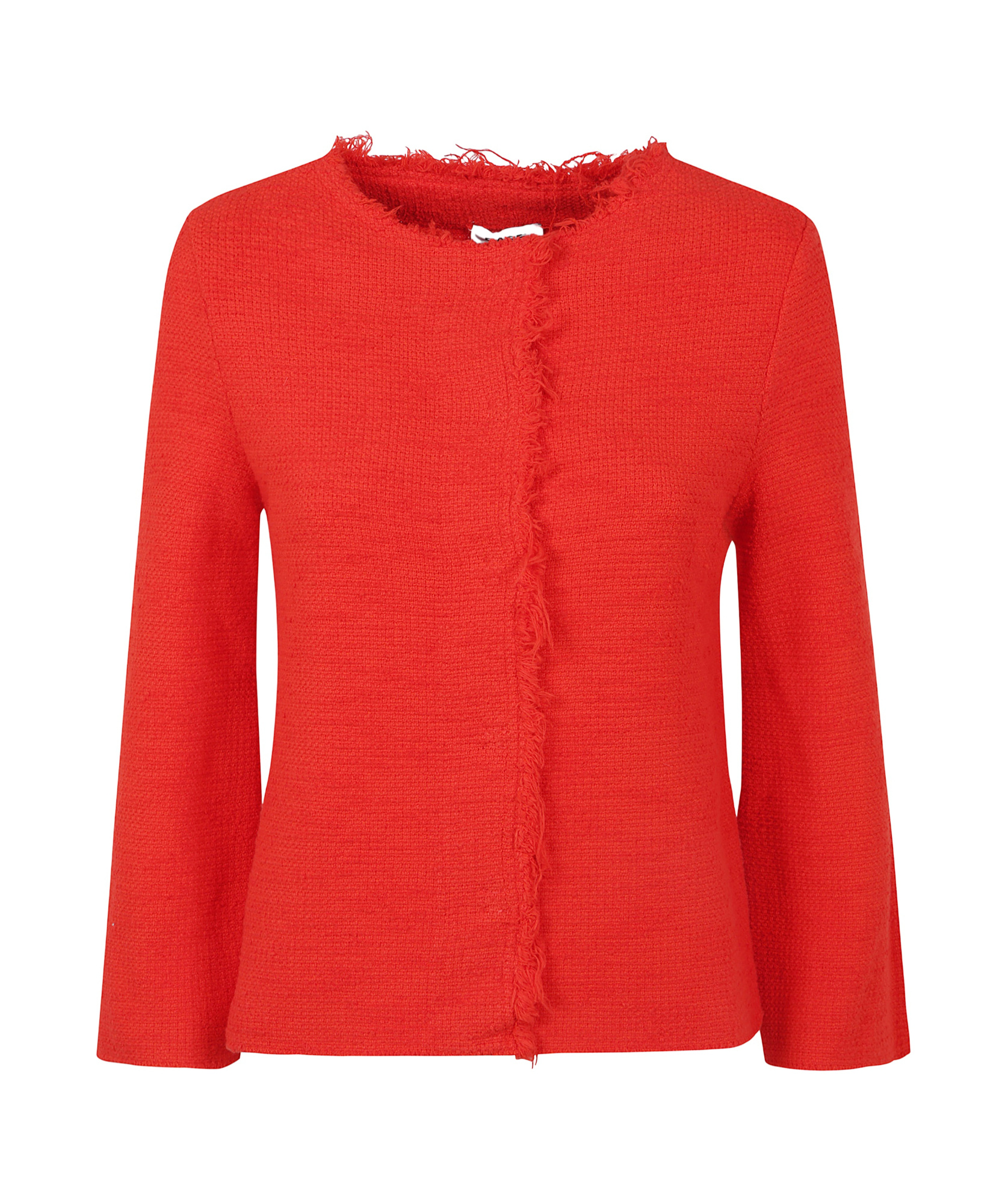 Baserange Round Neck Cropped Jacket In Red