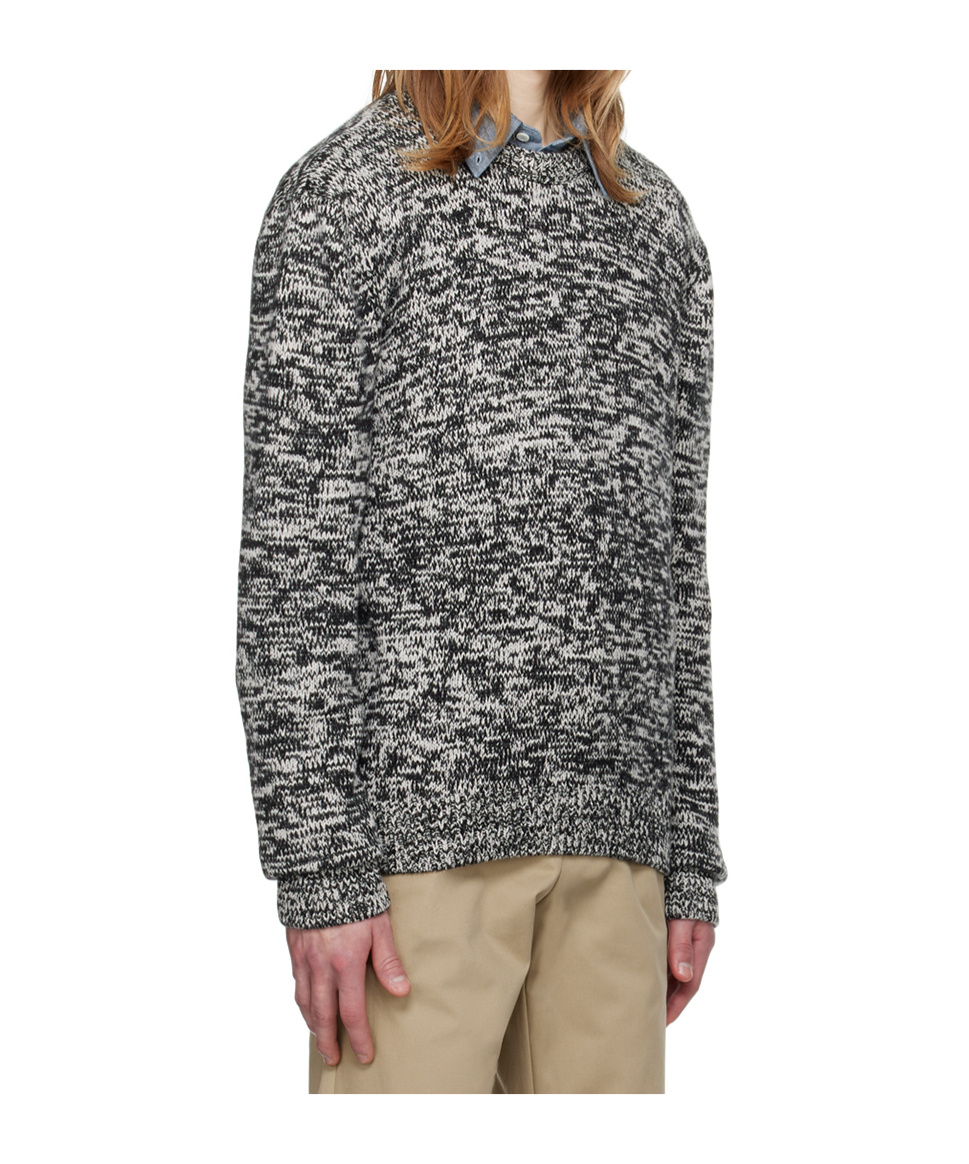 Apc Noah Marl-knit Cotton Jumper In Gray