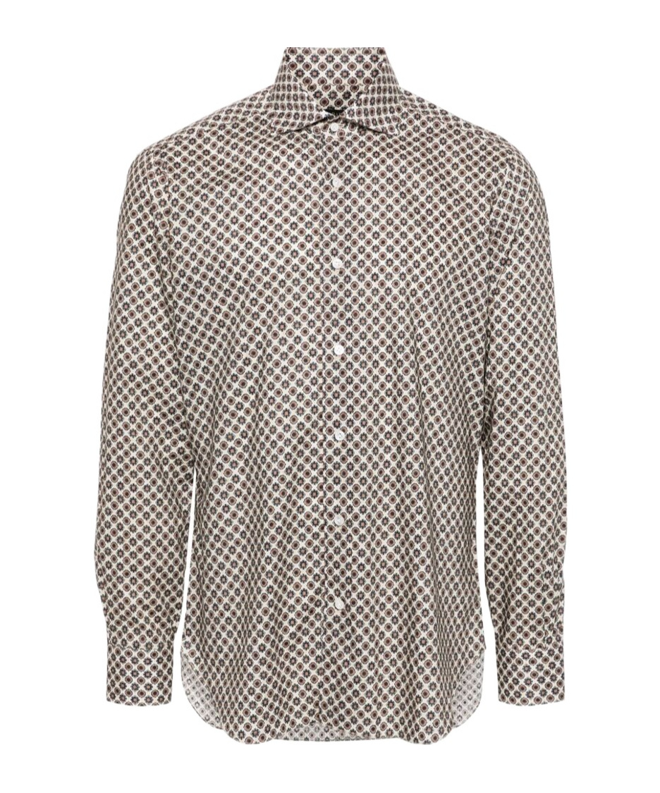 Barba Napoli Graphic-print Shirt In Gray