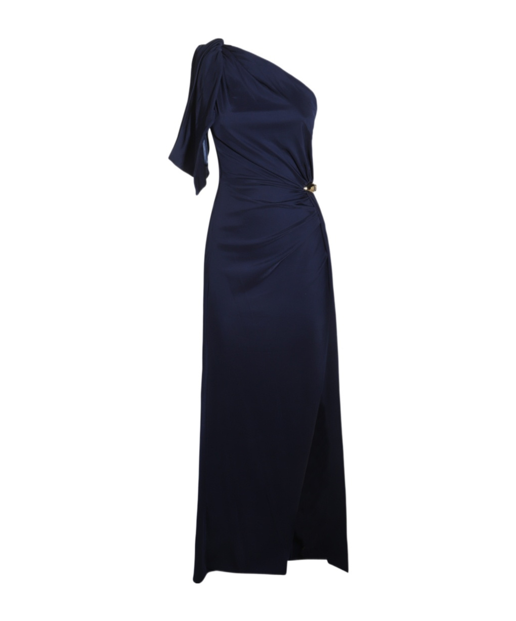 Elisabetta Franchi Red Carpet Oltremare Asymmetric Dress In Blue