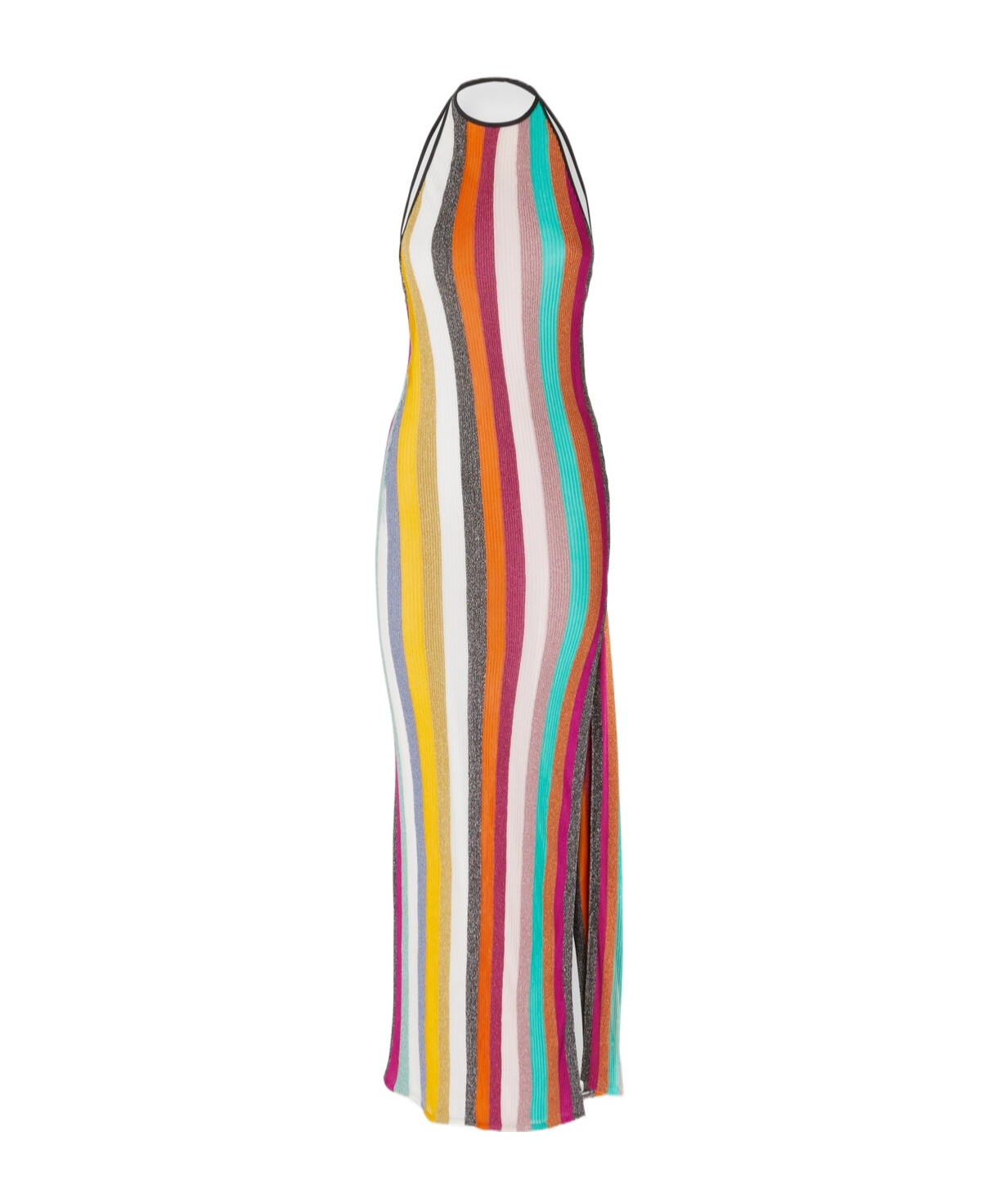 Missoni Striped Metallic Crochet-knit Maxi Dress In Multicolor