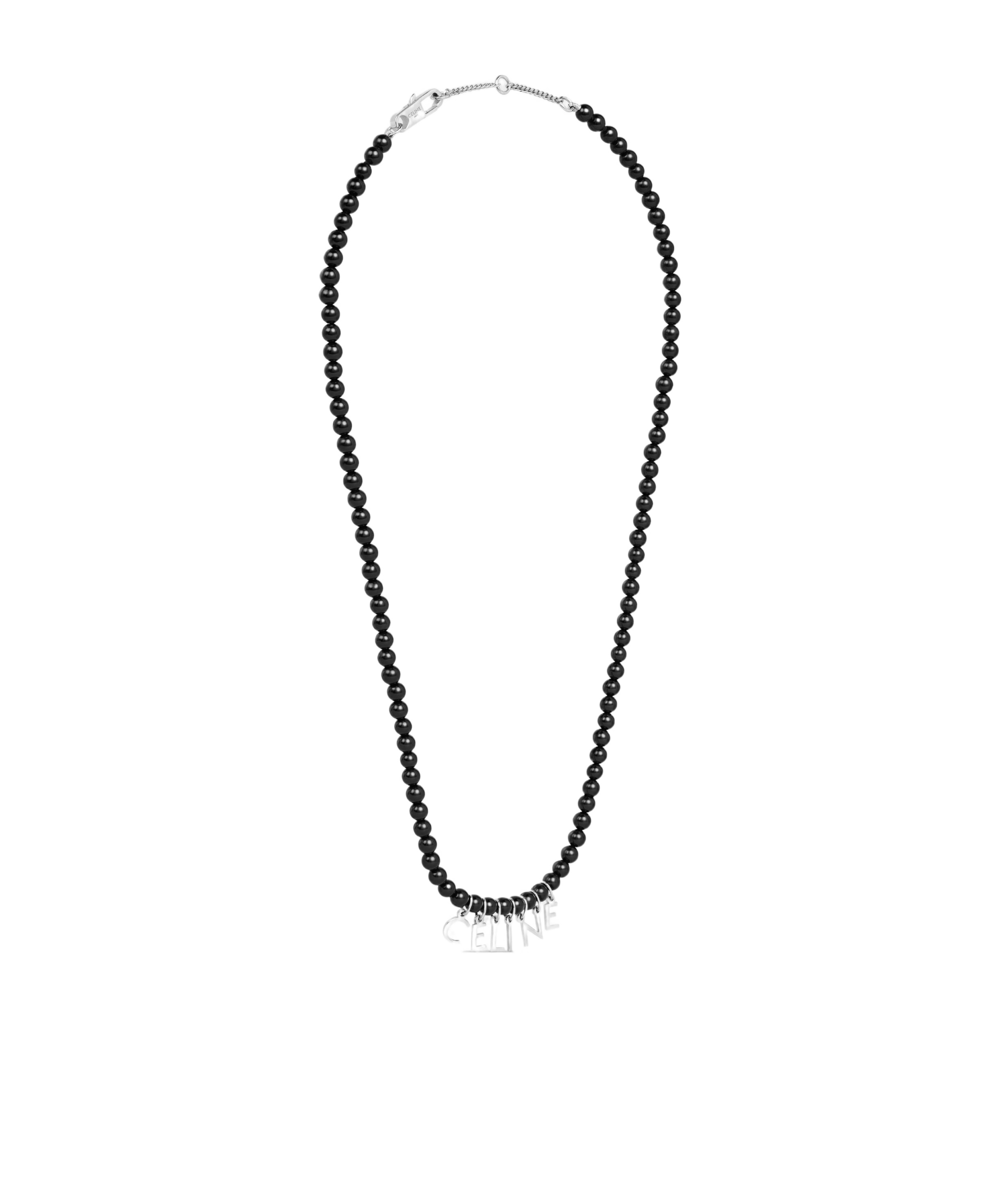 Celine Monochrome Beaded Necklace With In Black