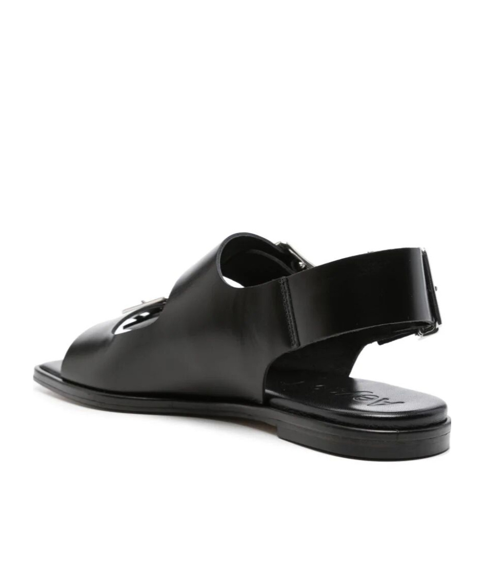 Aeyde 10mm Thekla Leather Sandals In Black