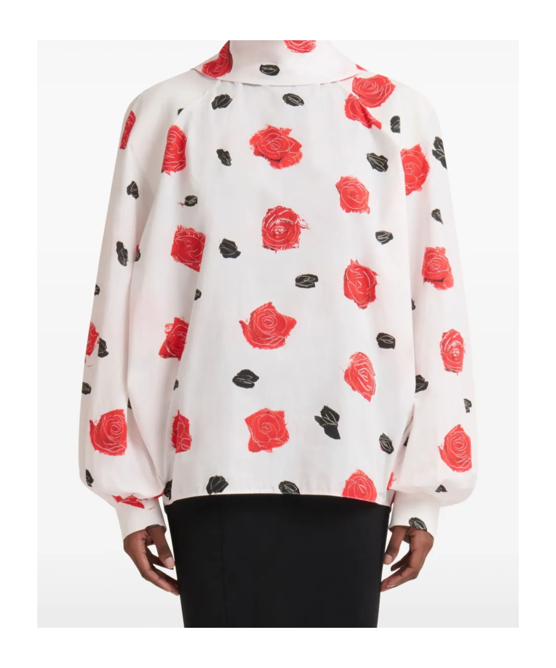 Marni Balloon Top With Long Raglan Sleeves Lily White In White