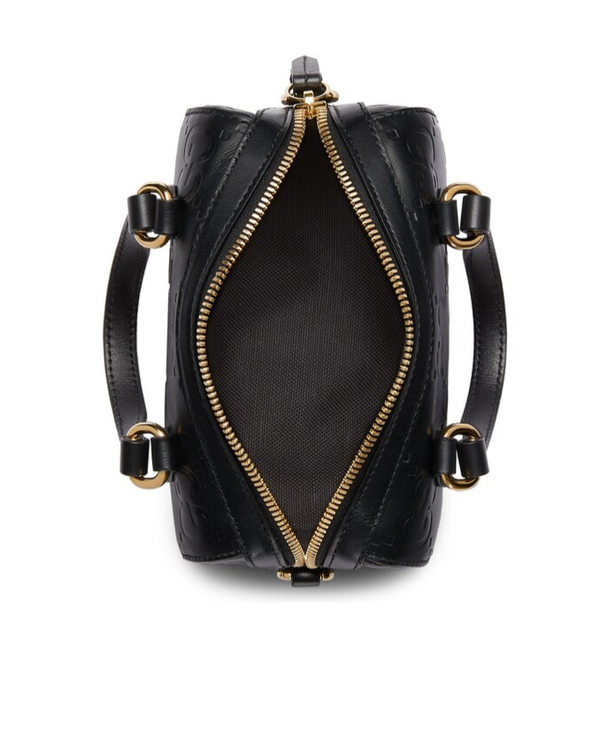 Gucci Mini Gg Leather Shoulder Bag In Black