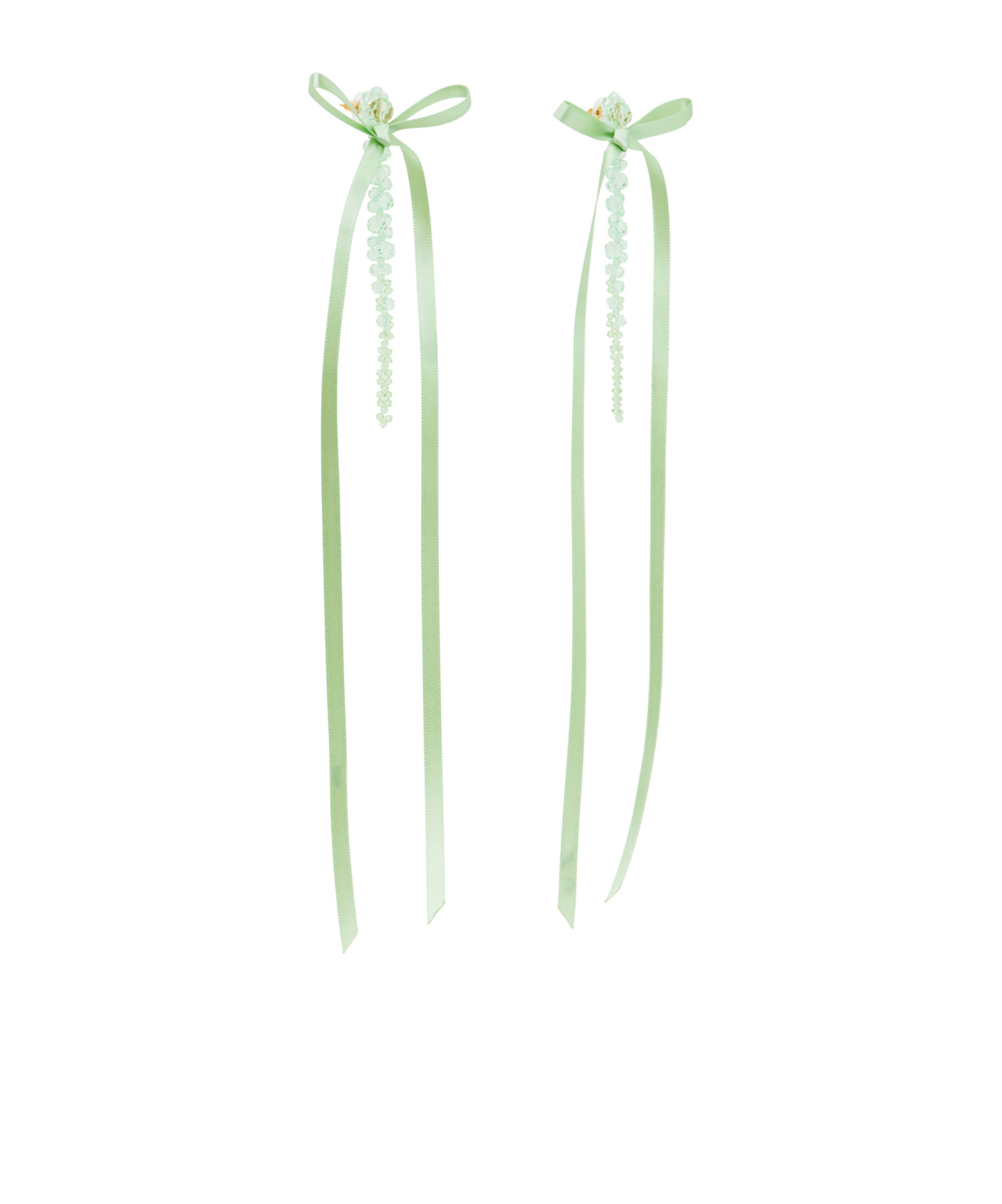 Simone Rocha Bow Ribbon Drip Earrings In White