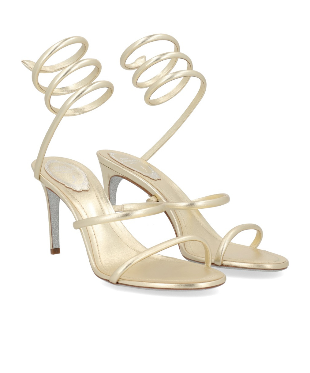 René Caovilla Round-toe High-heeled Sandals In Brown