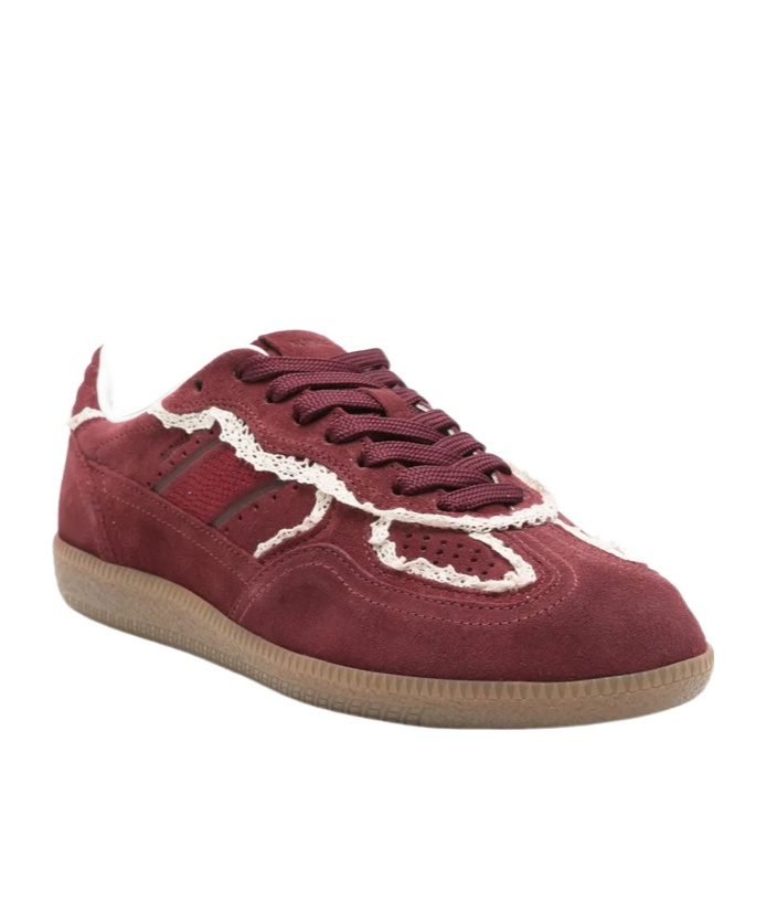 Alohas Tb.490 Crochet Leather Sneakers In Burgundy