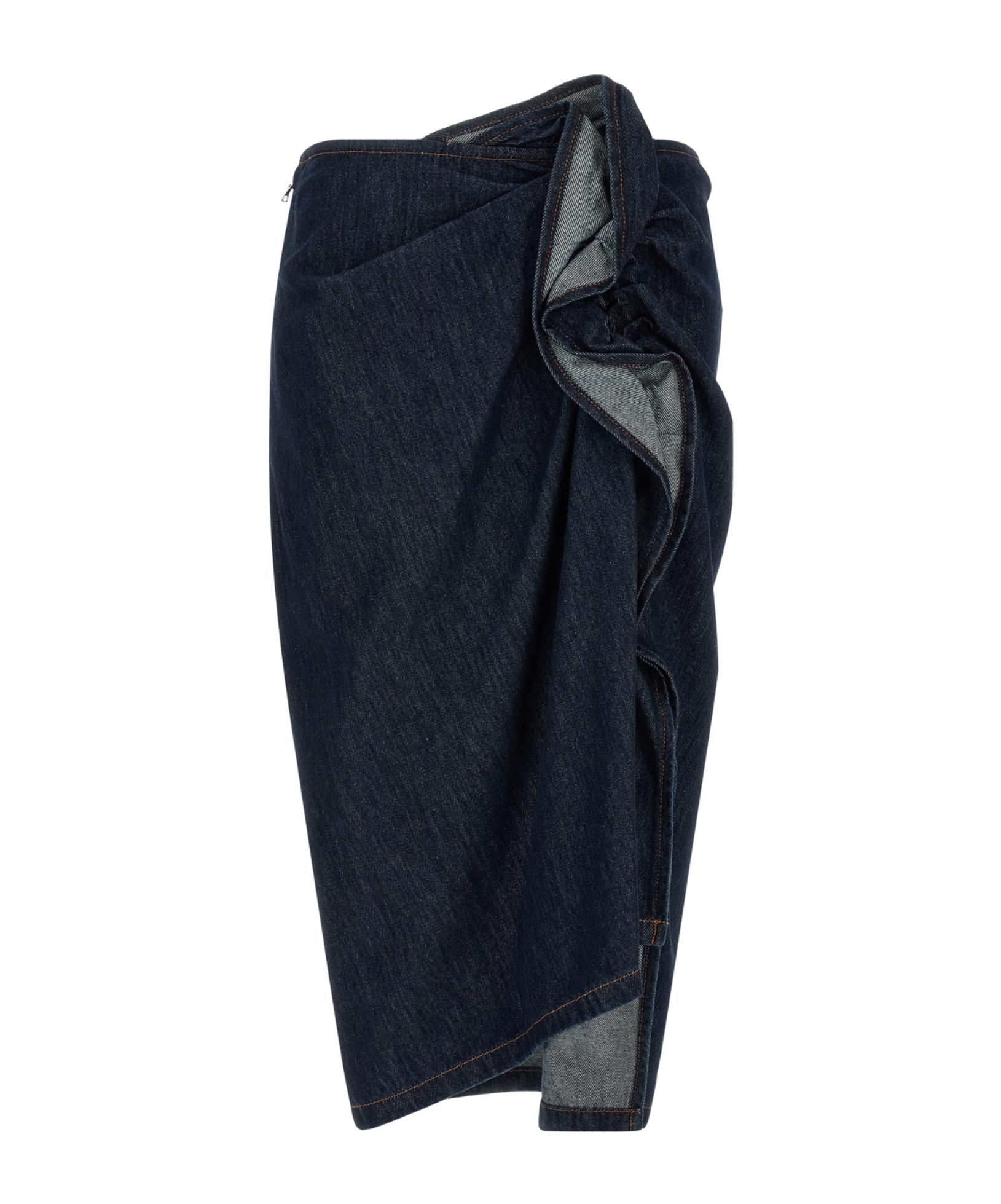 Dries Van Noten Draped Denim Skirt In Blue