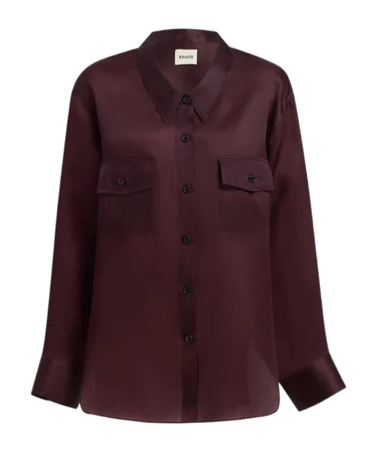 Khaite Lapel Long-sleeved Shirt In Brown