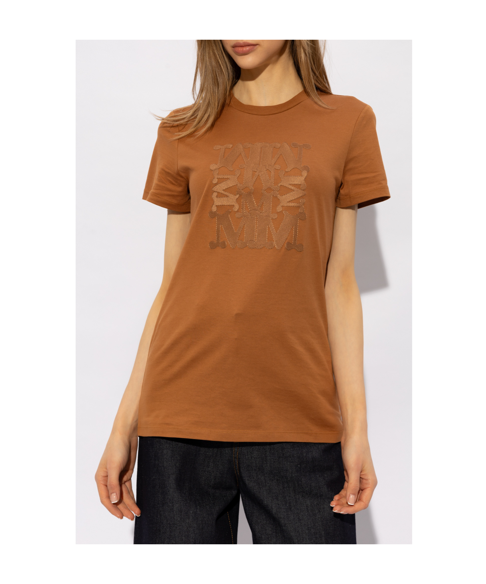 Max Mara Taverna Cotton T-shirt In Brown