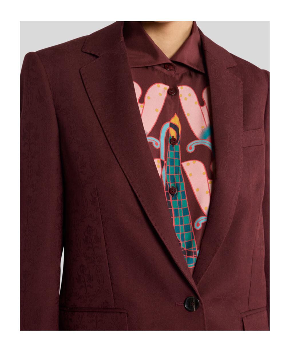Etro Cool Wool Jacquard Jacket In Brown