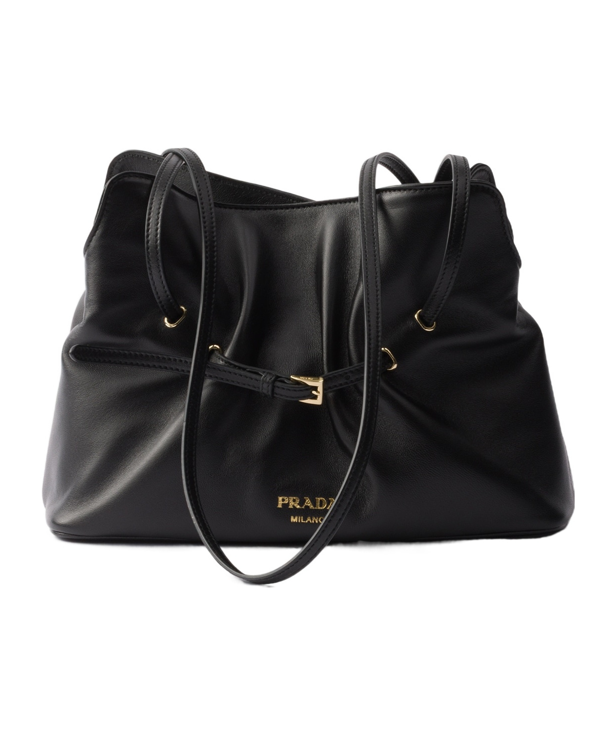 Prada Small Dada Nappa Leather Bag In Black