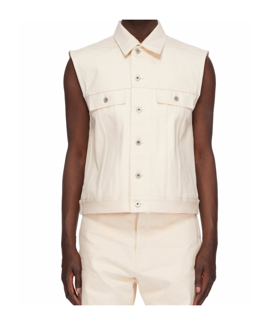 Shop Rick Owens Drkshdw Lapel Vest In White