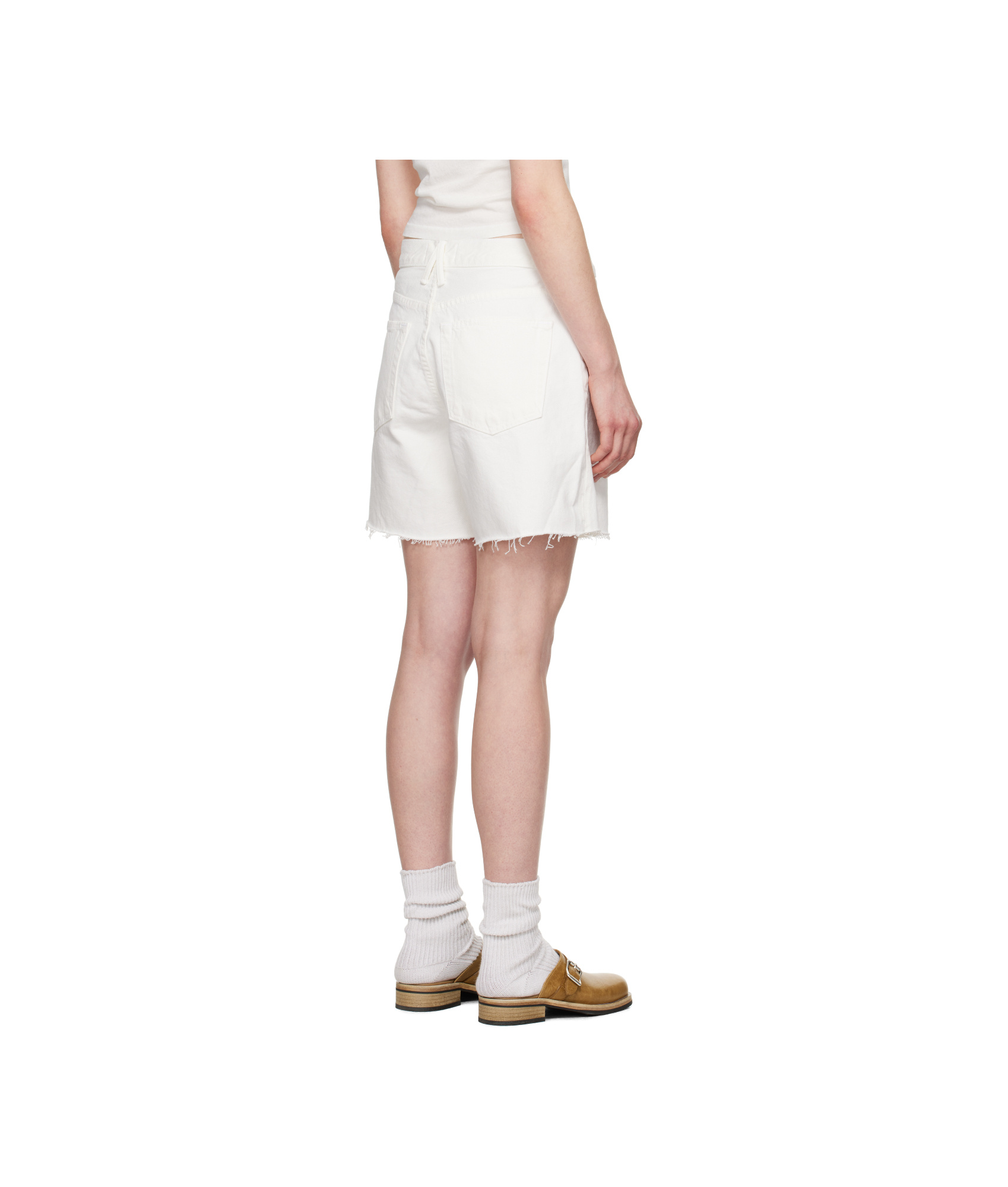 Slvrlake Sienna High-waisted Denim Shorts In White