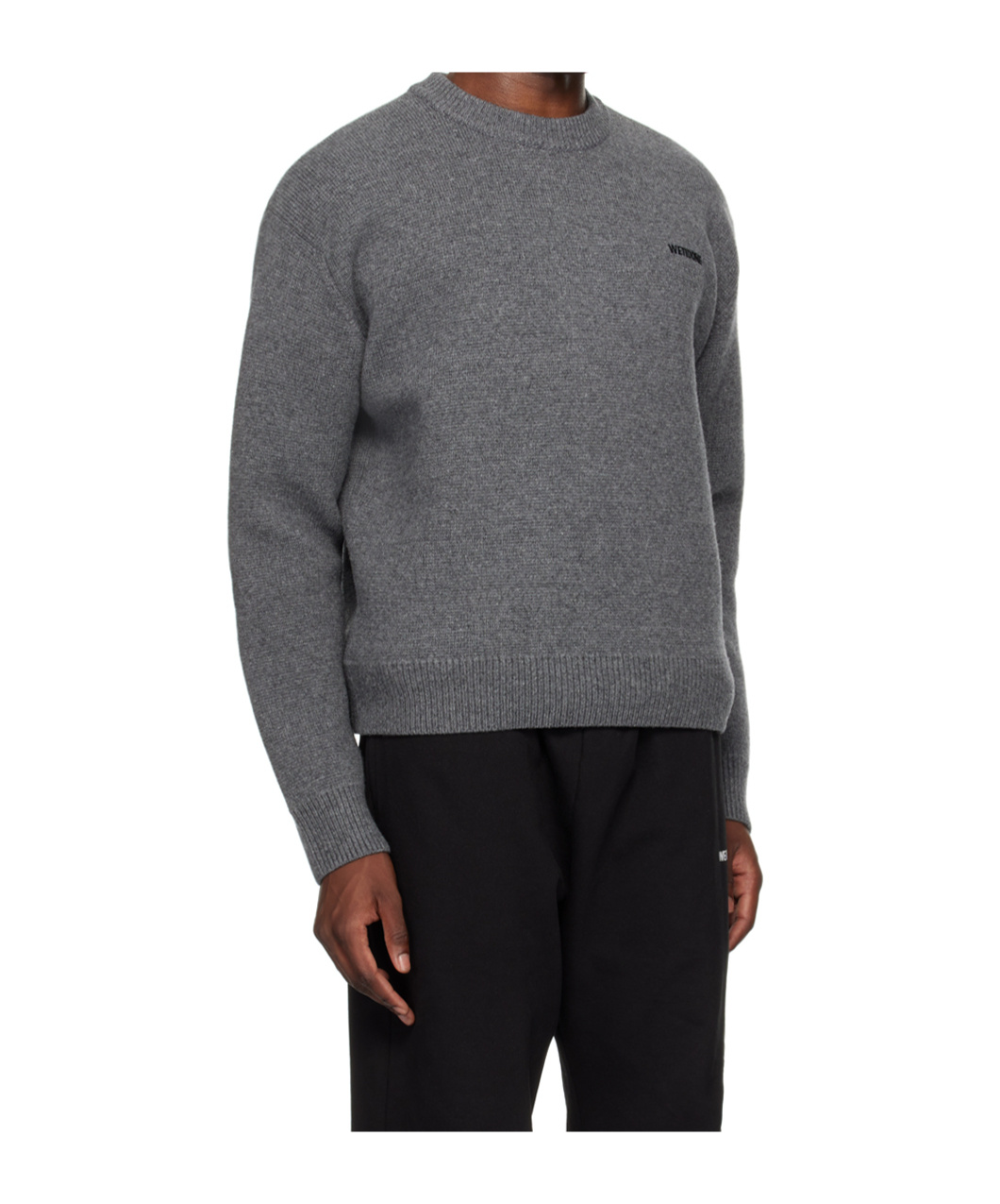 We11 Done Gray Embroidered Sweater In Black