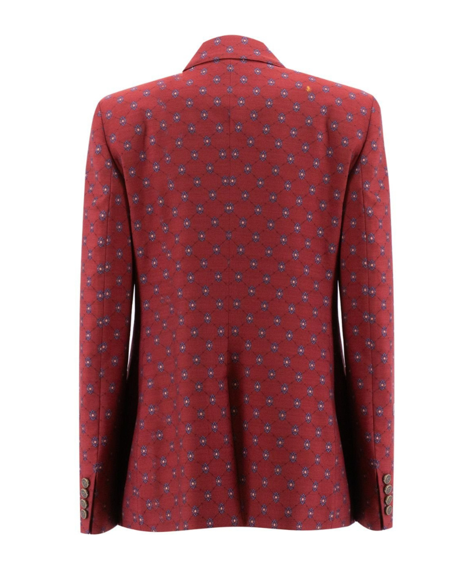 Etro Structured Lapel Buttoned Sleeve Jacket In Red