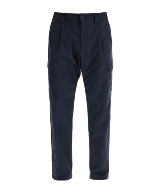 Herno Deep Blue Polyester Pants With Patch Pockets Men In Black