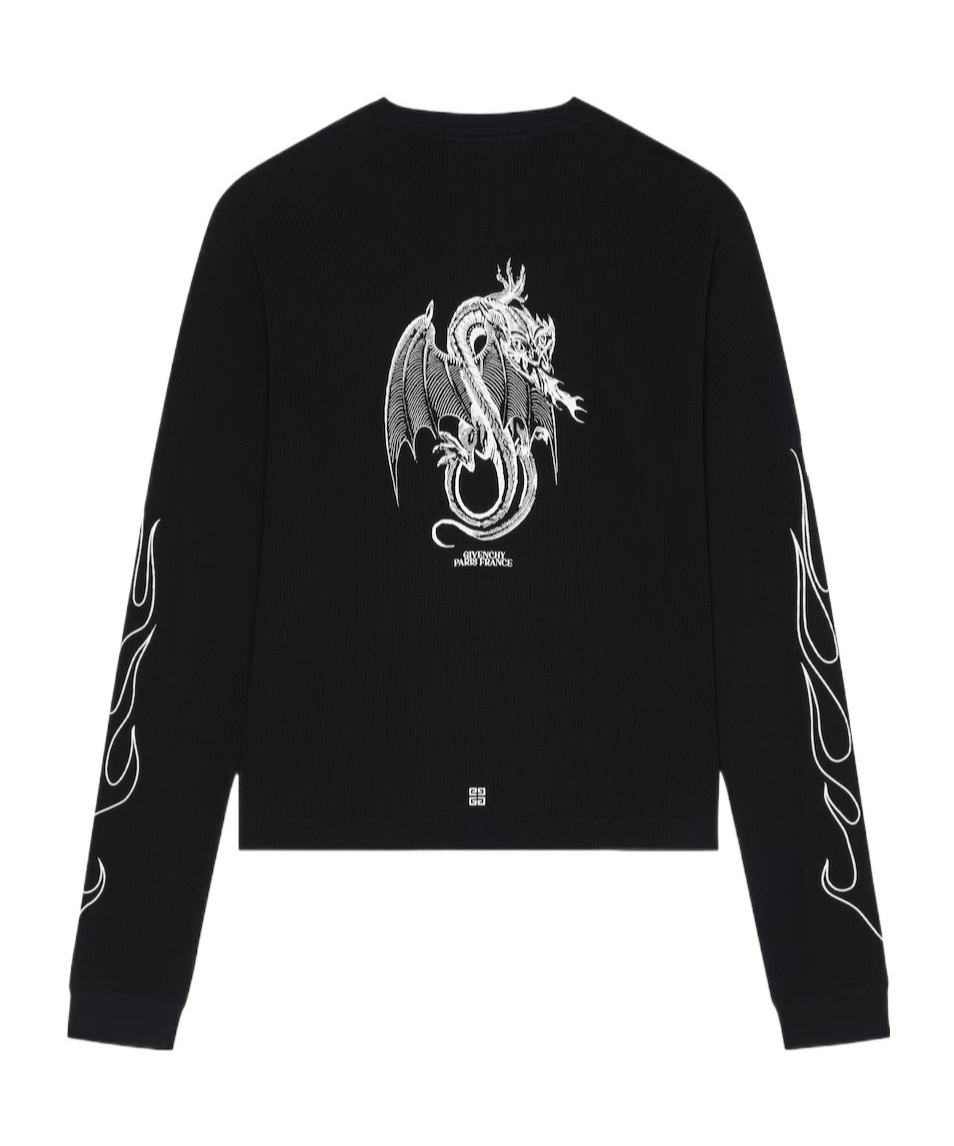 Givenchy Graphic-print Waffle-effect T-shirt In Black