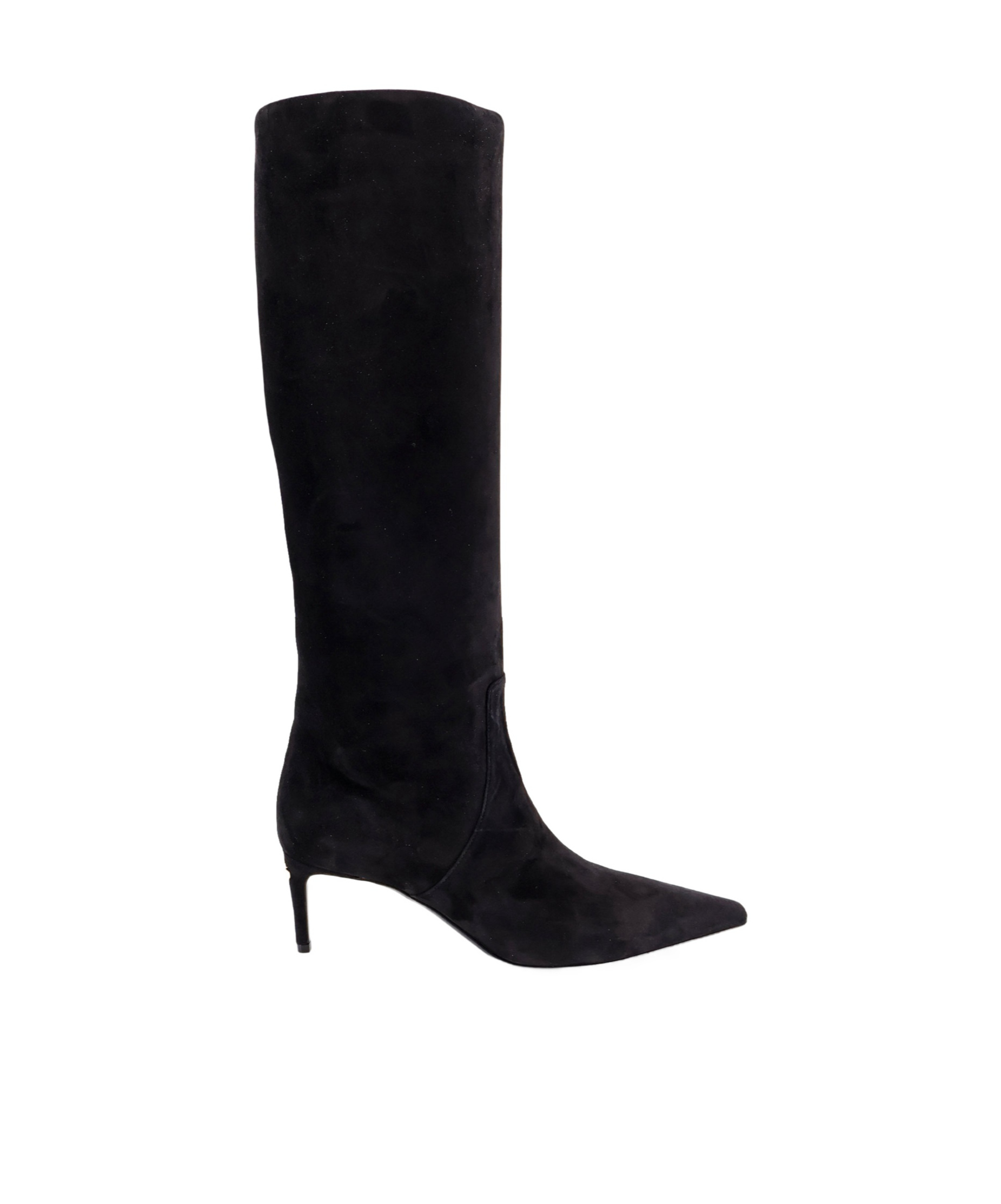 Dolce & Gabbana Black High Boots With Dg Logo In Suede Woman In Black