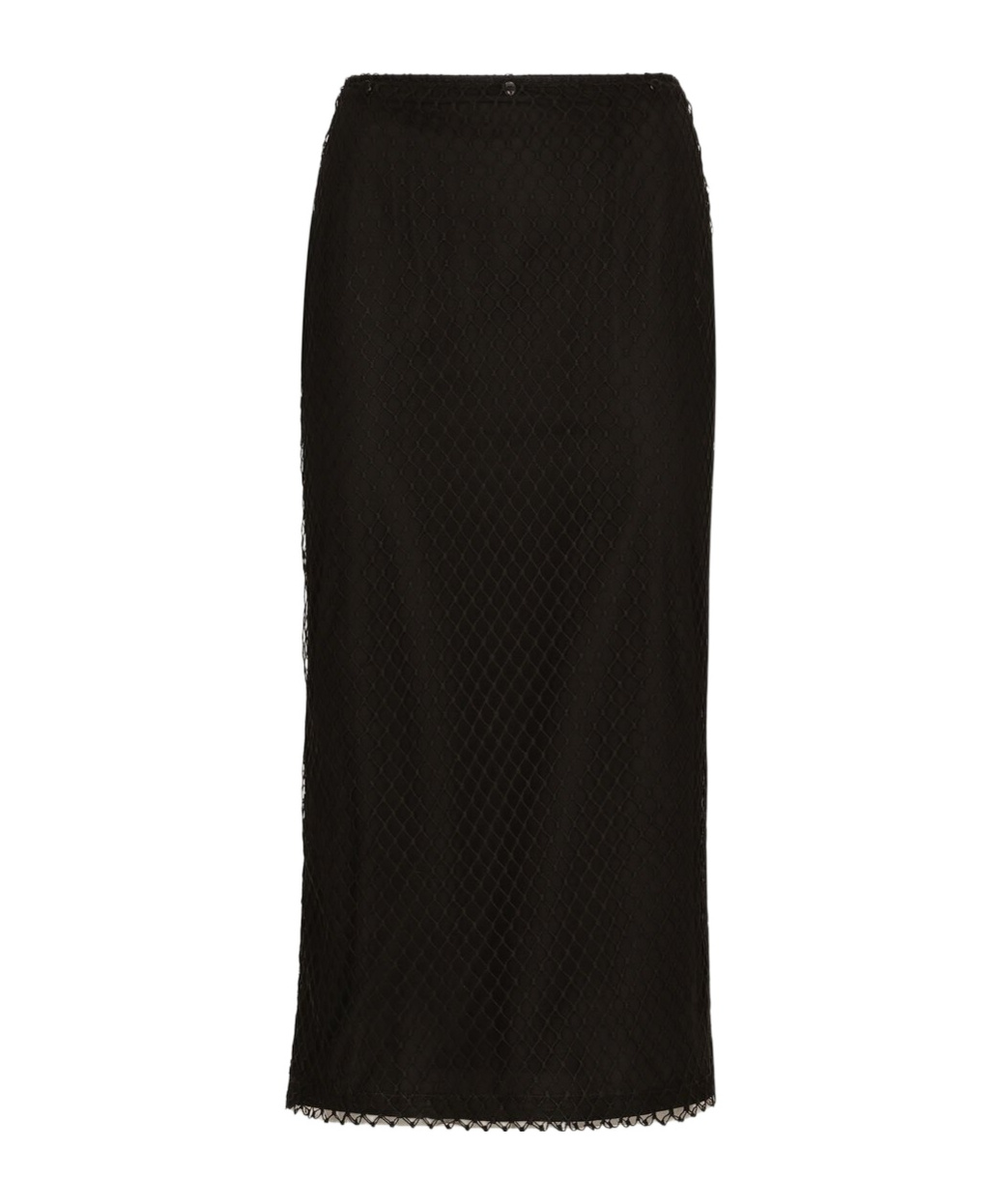 Dolce & Gabbana Mesh Calf-length Pencil Skirt In Black