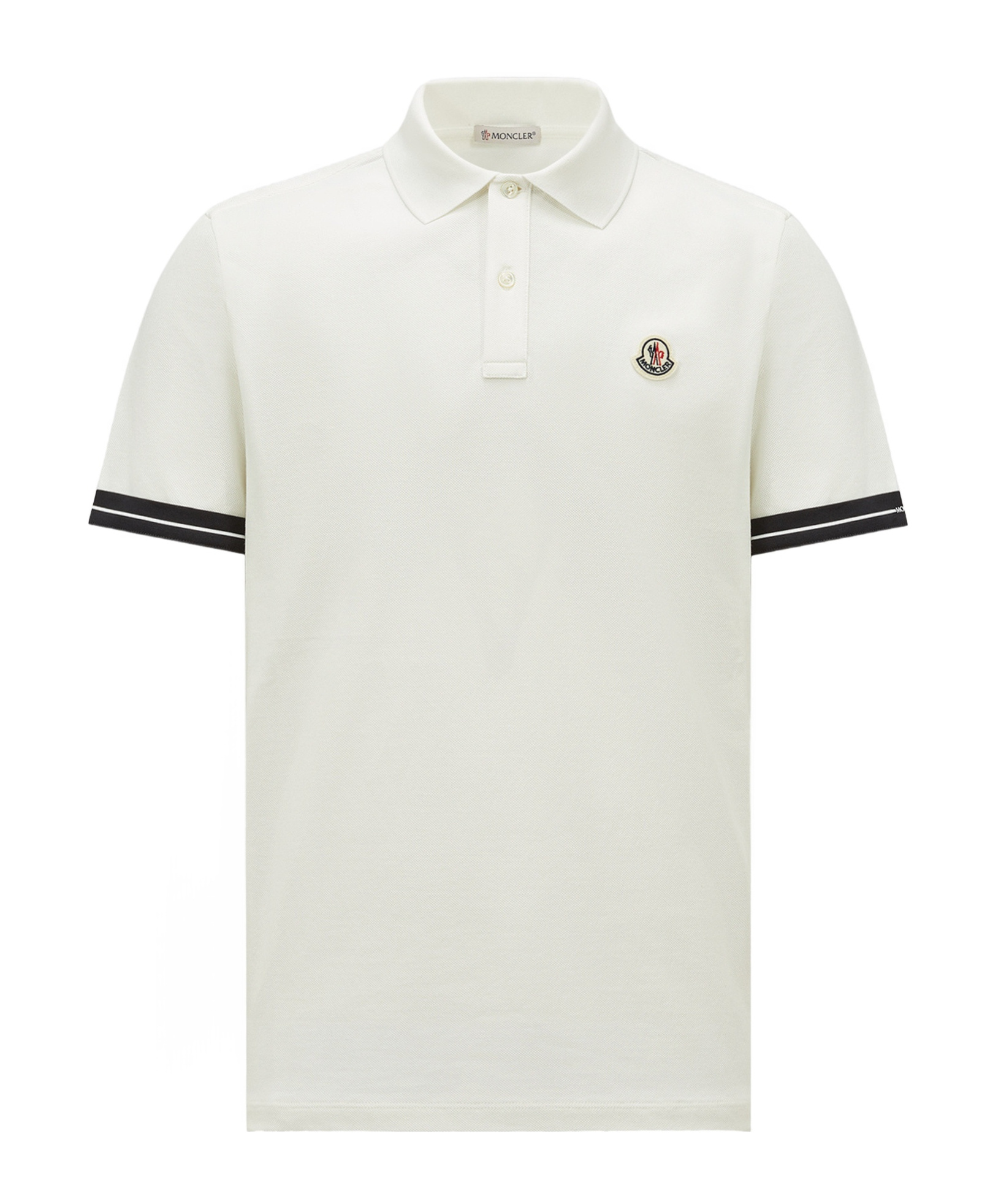 Moncler Polo Shirt With Lapel Short Sleeve In White